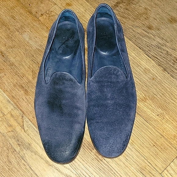 N.D.C. Hand-made in Italy Velvet Bowler Loafer Suede Leather Designer 45/12 Blue main image 6